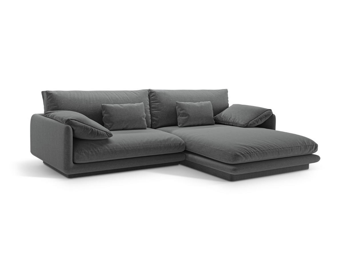 ECKSOFA rechts Torino aus strukturiertem Stoff dunkelgrau 4 Sitzplätze - Dunkelgrau, Textil (170/250cm) - Micadoni