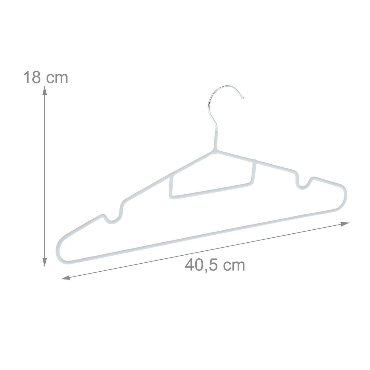 24XVEŠIAKY na šaty - sivá, kov/plast (40.5/18/0.5cm) - Relaxdays