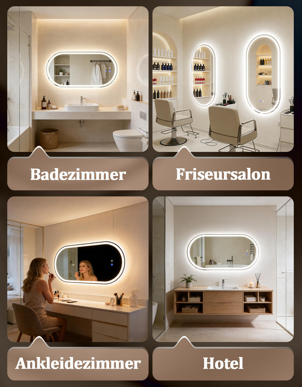 BADSPIEGEL mit Beleuchtung Lorvel 2.9/60/120 cm - Weiß, Glas (60/120/2.9cm) - ZMH
