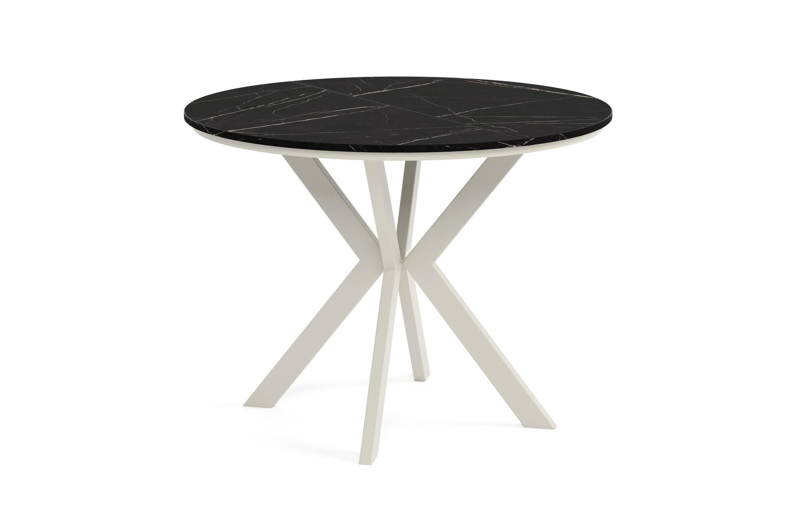 Meblini Esstisch Schwarz, Mehrfarbig, Kaschmir 100x76x100 cm