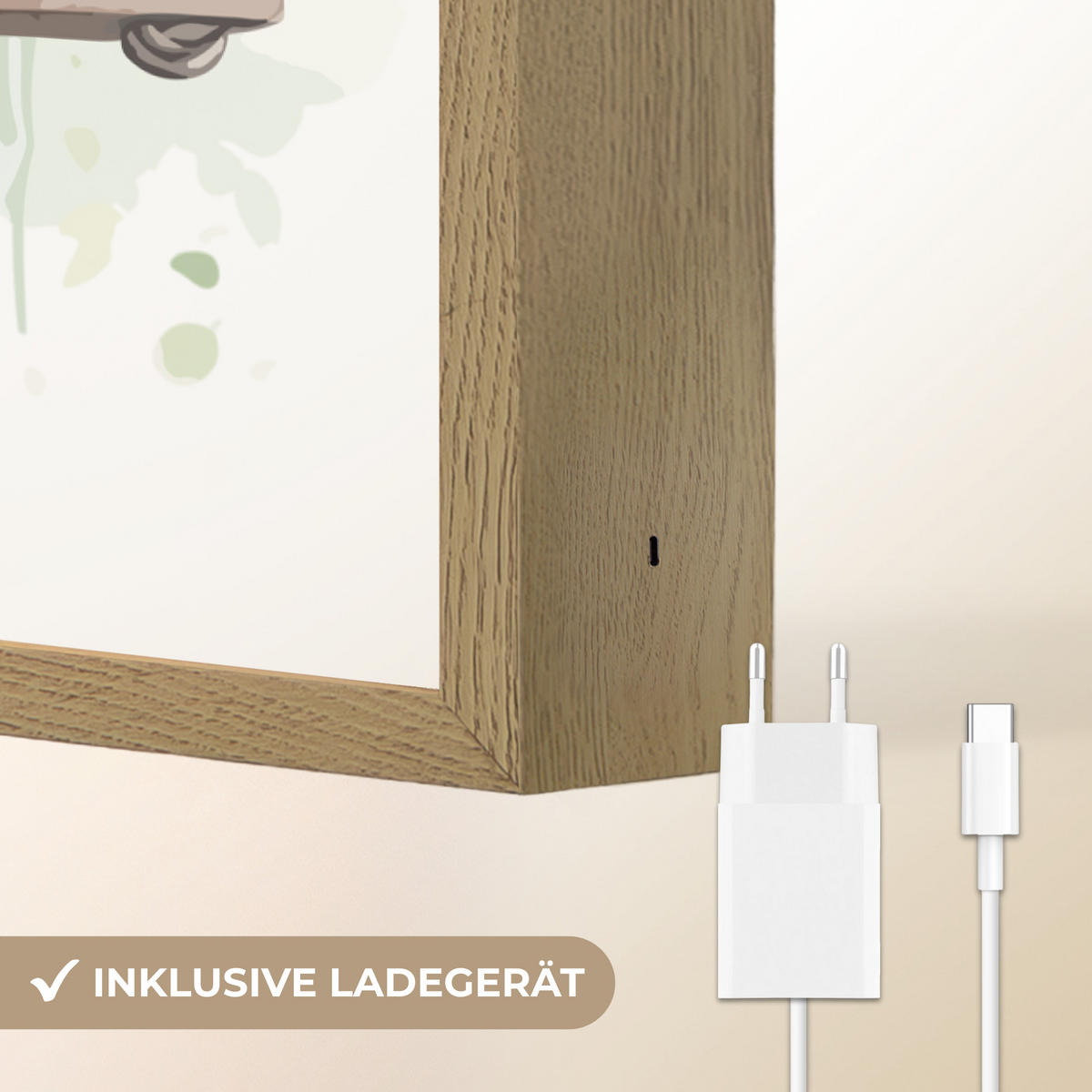 WANDLEUCHTE MIT AKKU Löwe - Tier - Kinder - Dschungel 60x90 cm - Weiß, Holzwerkstoff (60/90/8cm) - OnlyWow