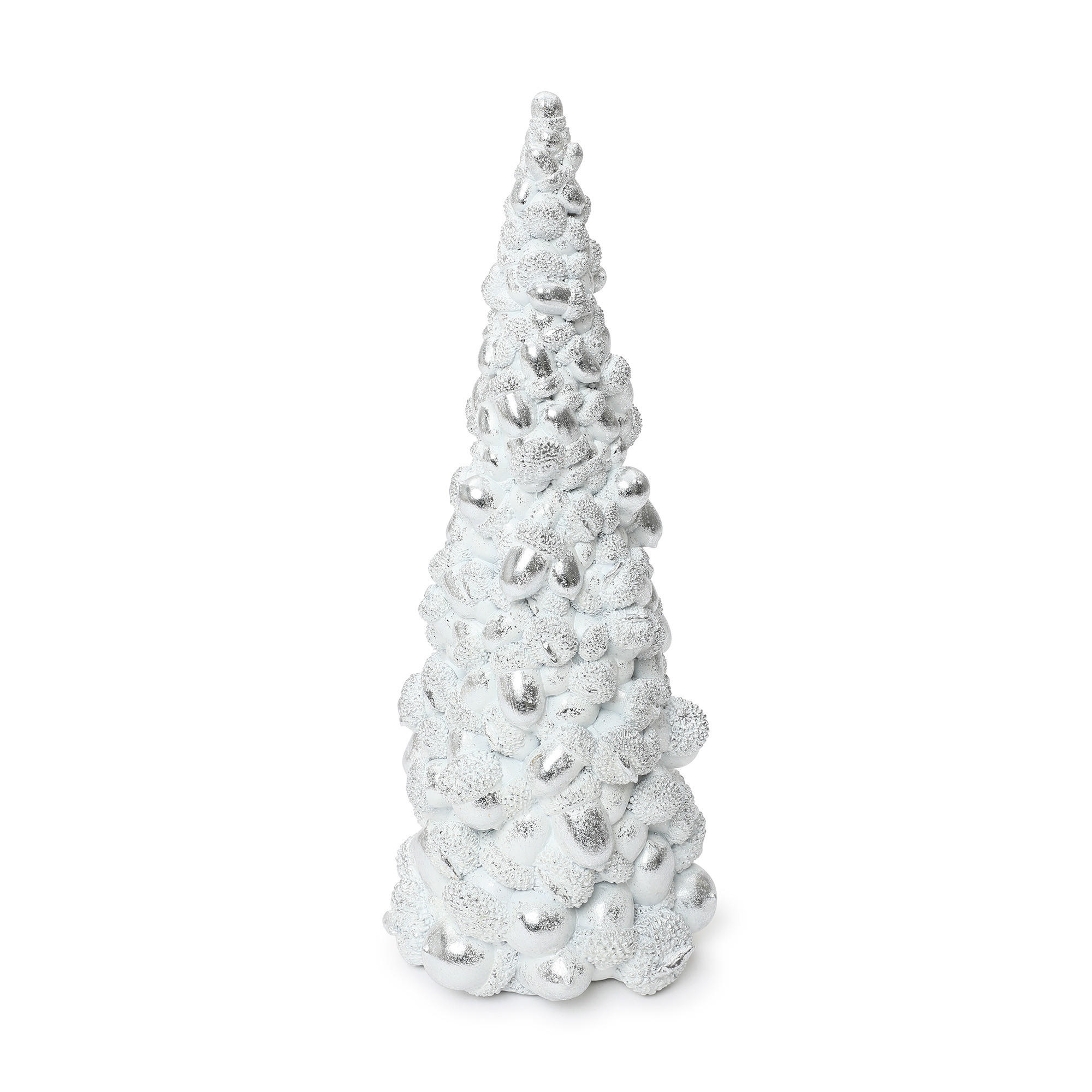 WEIHNACHTSBAUM Skulptur HTHD0184 - Silberfarben, Kunststoff (19/46/18cm) - Hometopia