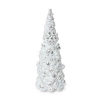 WEIHNACHTSBAUM Skulptur HTHD0184 - Silberfarben, Kunststoff (19/46/18cm) - Hometopia