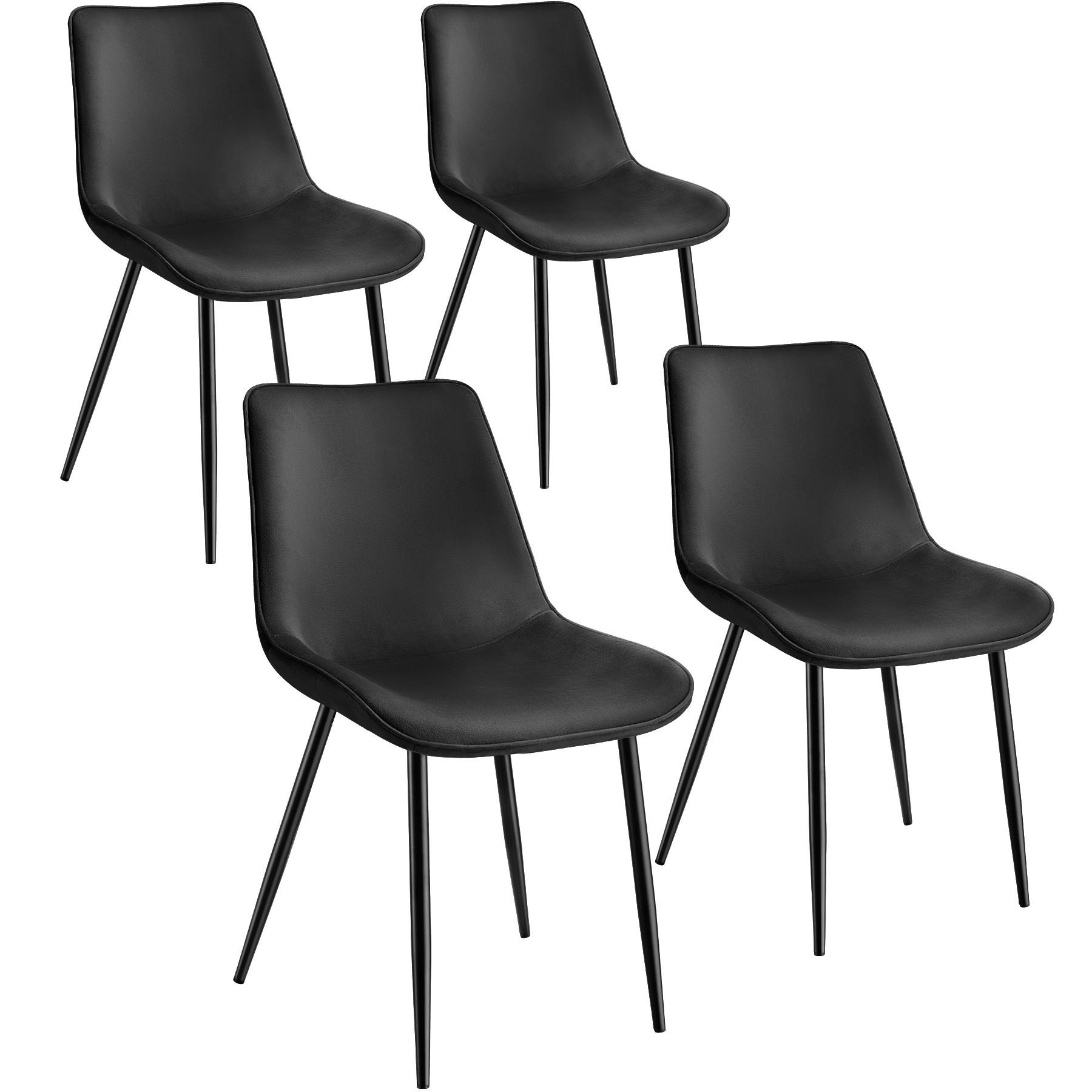 STUHL 4er Set Monroe 48 x 59 x 82 5 cm schwarz - Schwarz, Kunststoff (48/82.5/59cm) - tectake