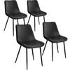 STUHL 4er Set Monroe 48 x 59 x 82 5 cm schwarz - Schwarz, Kunststoff (48/82.5/59cm) - tectake
