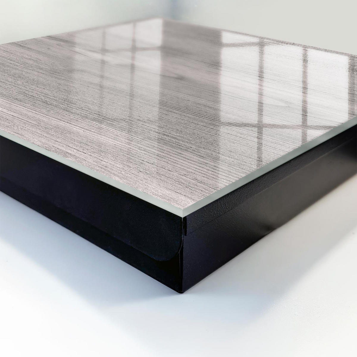 SCHLÜSSELBOX Schwarz 30x30 cm- Türöffnung nach rechts - Graues Holz - Grau, Metall (30/30/5cm) - TULUP