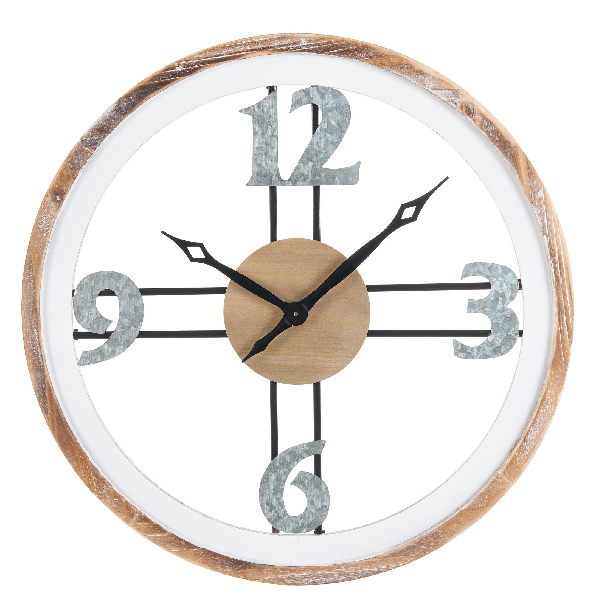 WANDUHR Hellbraun Mesillas - Hellbraun/Silberfarben, Holzwerkstoff (60/60/3cm) - Beliani