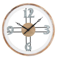 WANDUHR Hellbraun Mesillas - Hellbraun/Silberfarben, Holzwerkstoff (60/60/3cm) - Beliani