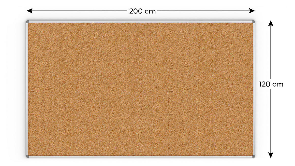 PINNWAND mit Alurahmen 200x120cm - Braun, Holz (200/120/1.6cm) - ALLboards