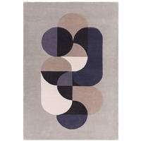 TEPPICH Schurwolle handgetuftet geometrisch Mehrfarbig HULL-Beverley, Hellgrau 200x300 cm - Hellgrau, Textil (200/300cm) - KADIMA DESIGN