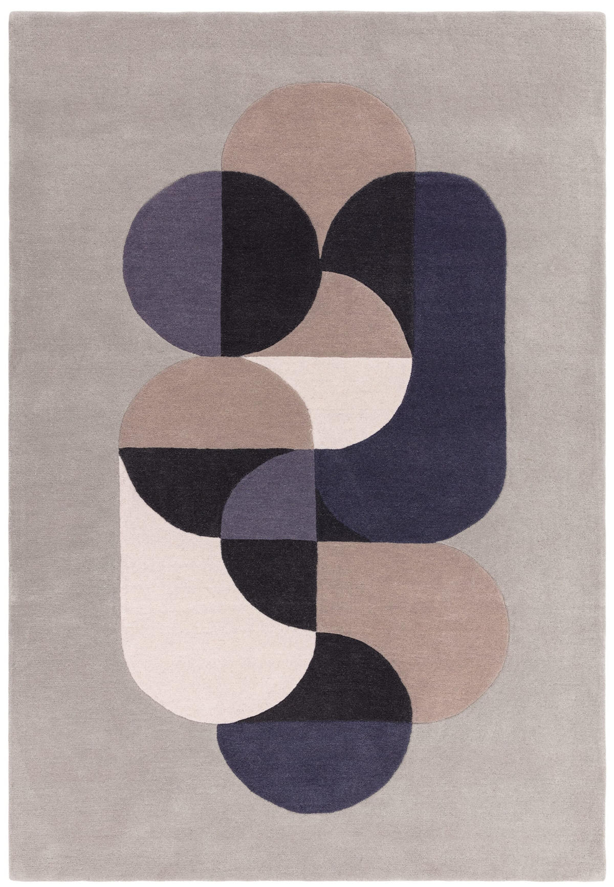 TEPPICH Schurwolle handgetuftet geometrisch Mehrfarbig HULL-Beverley, Hellgrau 200x300 cm - Hellgrau, Textil (200/300cm) - KADIMA DESIGN