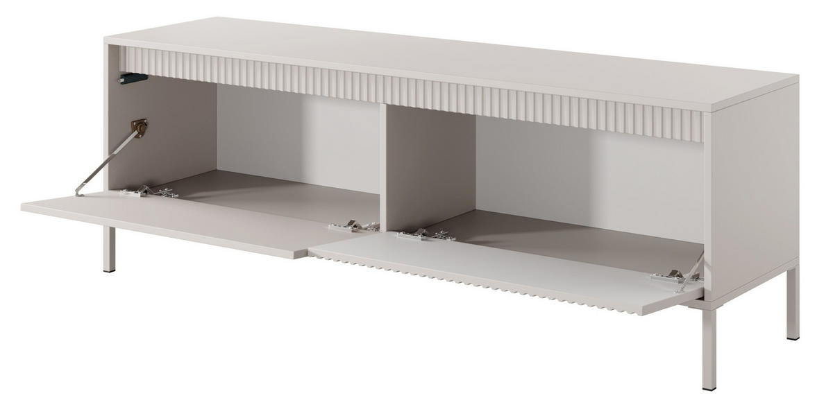 TV-SCHRANK Beige 155 cm Santori auf Beine, 2 Türen - Beige, Holz (154/53/40cm) - Emporius