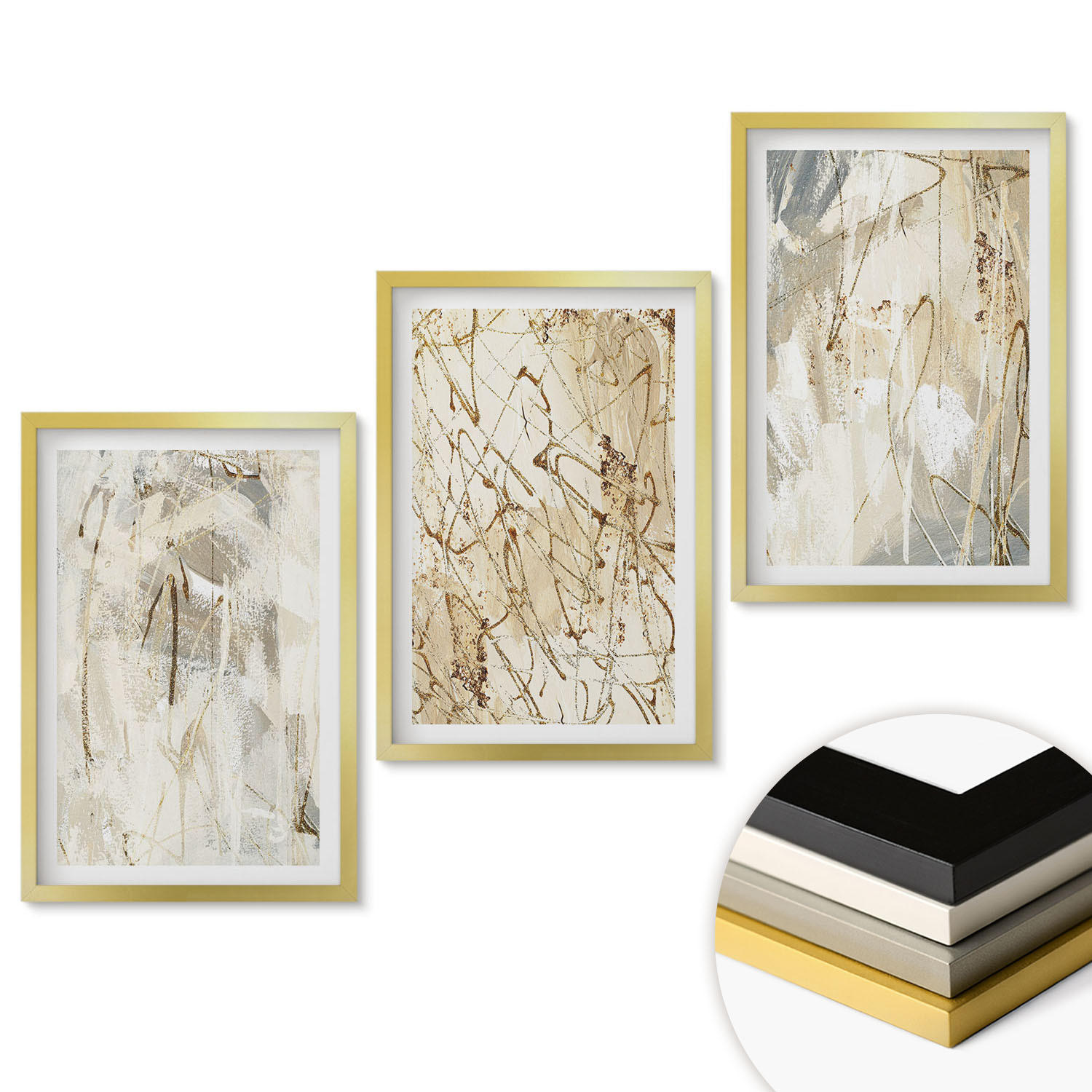 ArtPrintCave Wandbilder Gold 40x60 cm