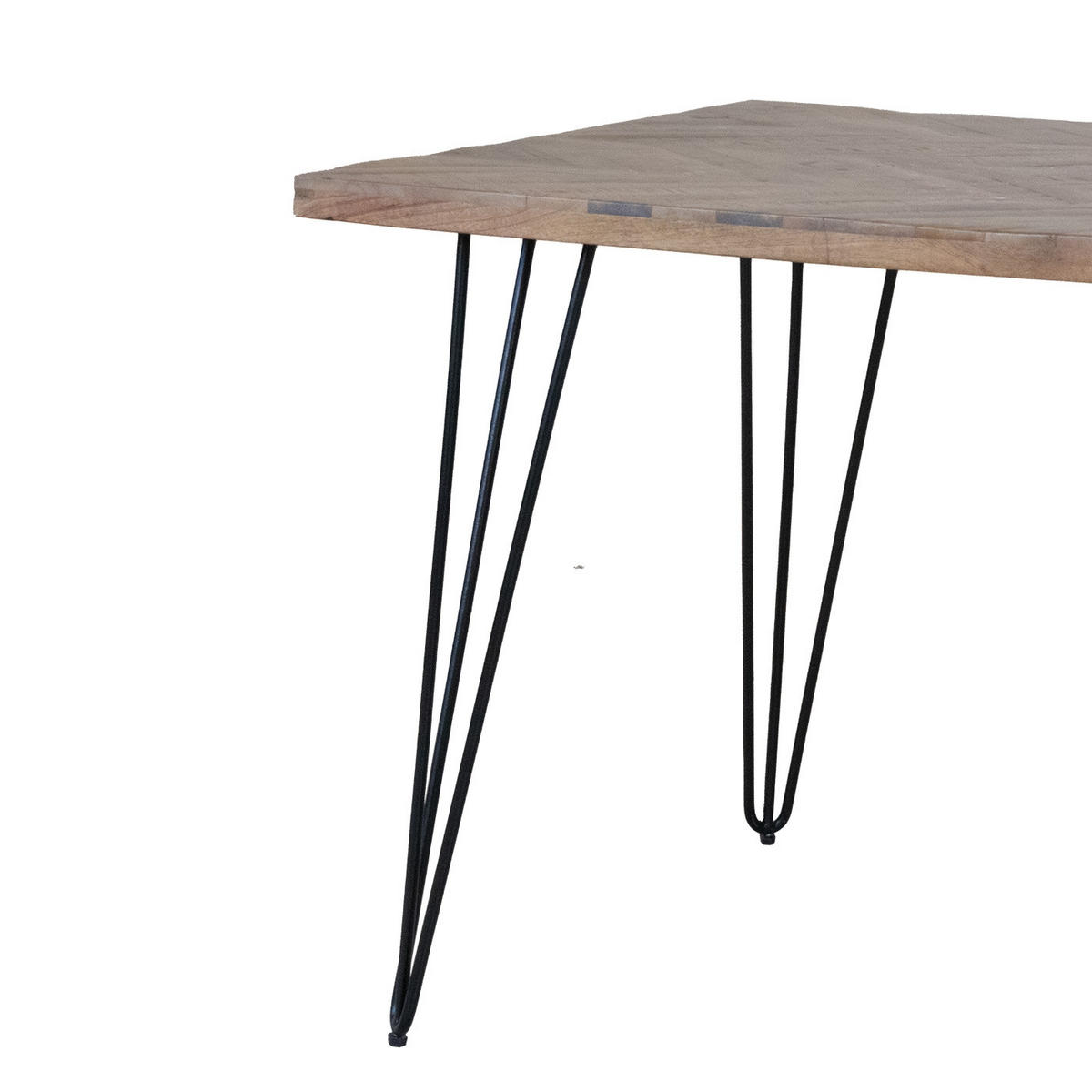 ESSTISCH mit Herringbone aus Mangoholz 200cm, natürlich - Braun, Holz (200/90/77cm) - Giga Meubel