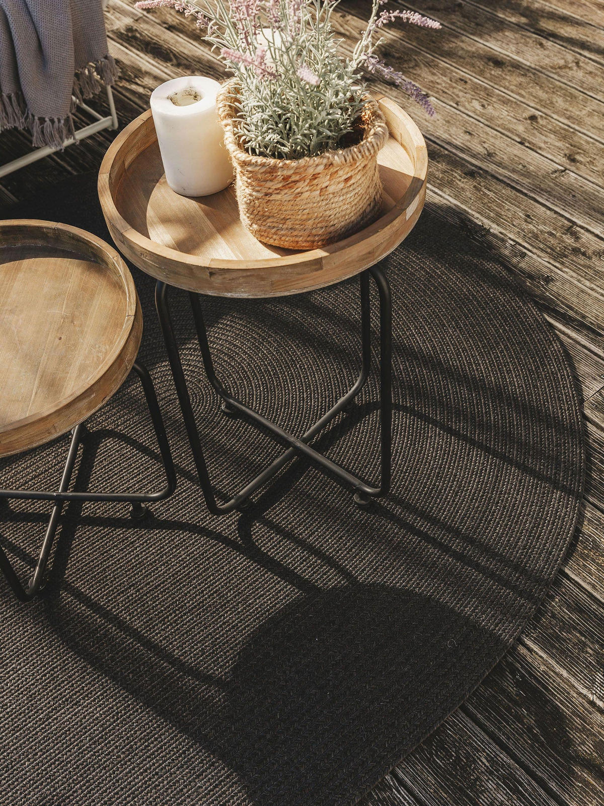 OUTDOORTEPPICH Nandi Schwarz 160x230 cm - Schwarz, Textil (160/230cm) - benuta Nest