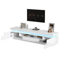 TELEVIZNÍ stolek 175/38/45 cm s LED osvětlením, 2 skříňkami, zásuvkou a polootvoreným úložným prostorem, Bílá - bílá, kompozitní dřevo (175/45/38cm) - Redom