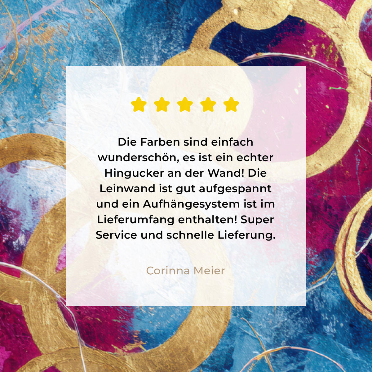 LEINWANDBILD Kreise - Gold - Abstrakt Groß 140x90 cm - Blau, Textil (140/90cm) - MuchoWow