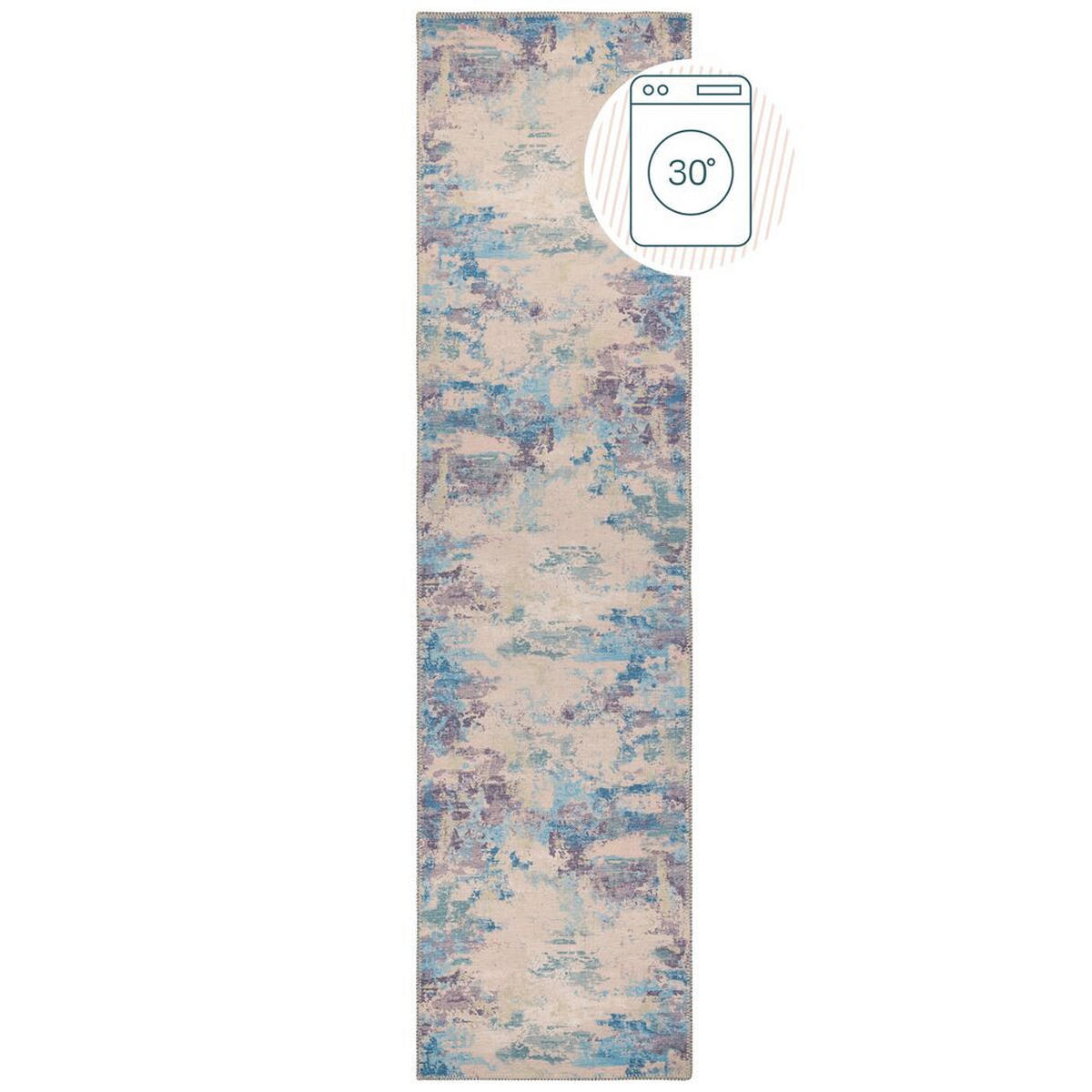 TEPPICH maschinenwaschbar Vintage-Abstrakt, recycelt CRAY, Multi 60x230 cm - Multicolor, Textil (60/230cm) - KADIMA DESIGN