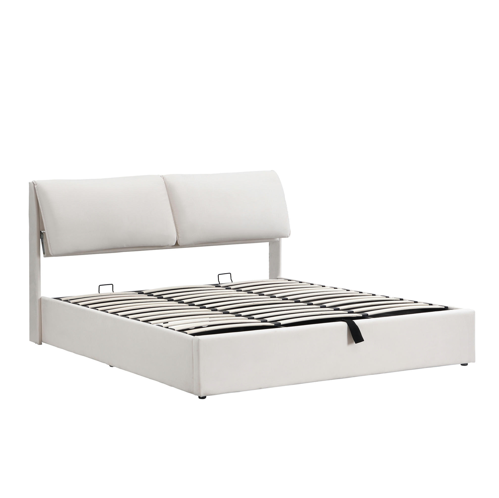POLSTERBETT 180/200 cm Beige aus Samt mit Bettkasten - Beige, Textil (180/200cm) - OKMYHOME