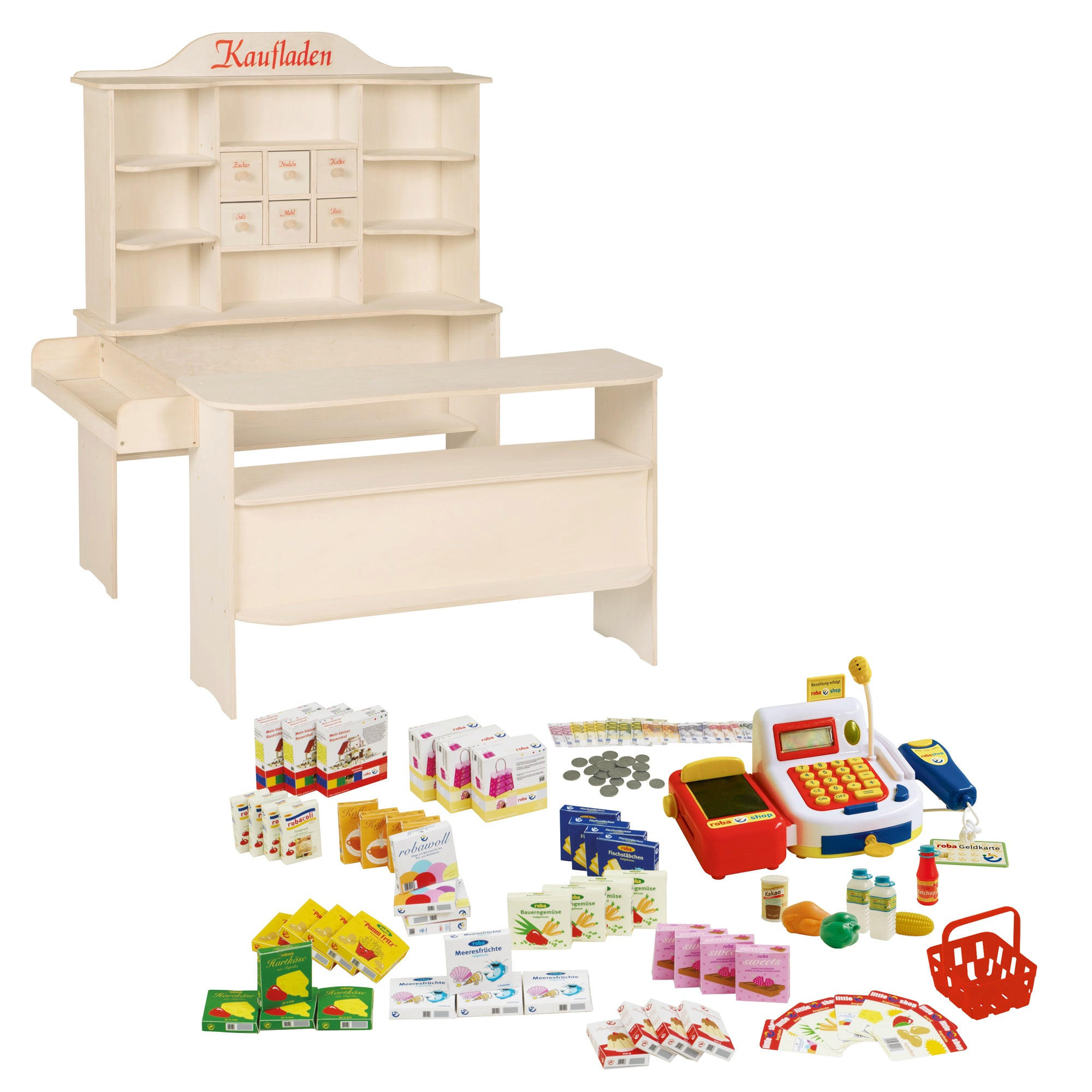 VERKAUFSSTAND inkl. Zubehör - Naturfarben, Holzwerkstoff (109/120/92cm) - Roba