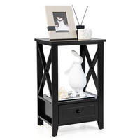 NACHTTISCH Schwarz Holzwerkstoff 40/30/61.5 cm - Schwarz, Holzwerkstoff (40/61.5/30cm) - Gemütlich Home