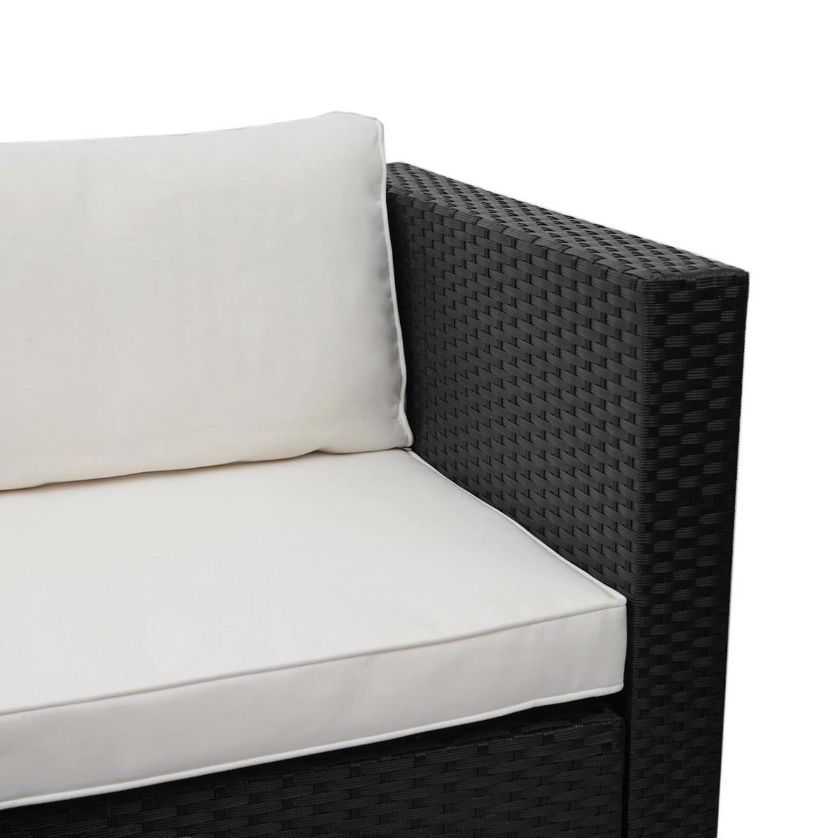 GARTENSET Schwarz Kissen Creme ohne Dekokissen - Schwarz, Metall - PROREGAL