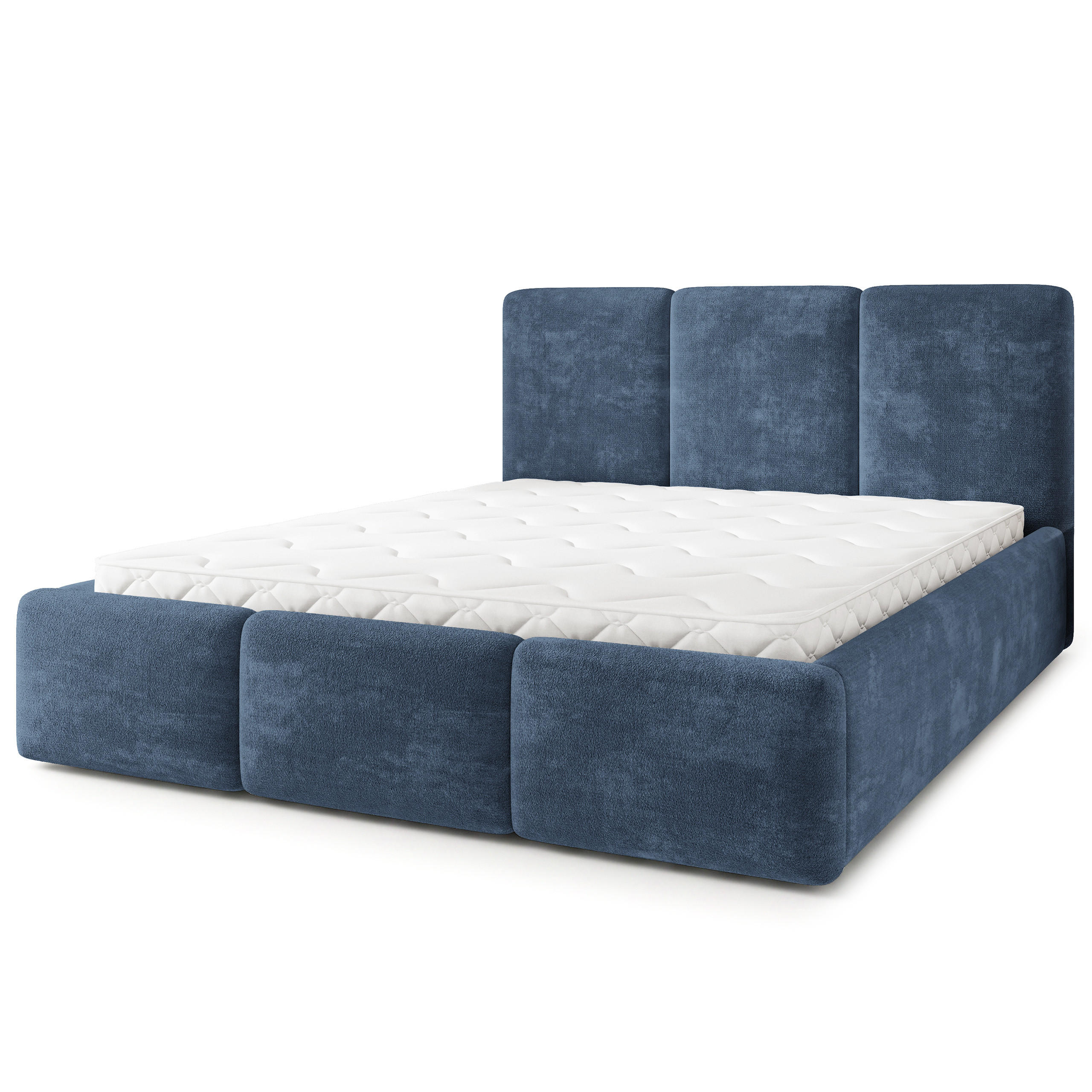 POLSTERBETT MORENA LM 160x200 cm mit Bettkästen - Blau - Blau, Holz (160/200cm) - MASSENO