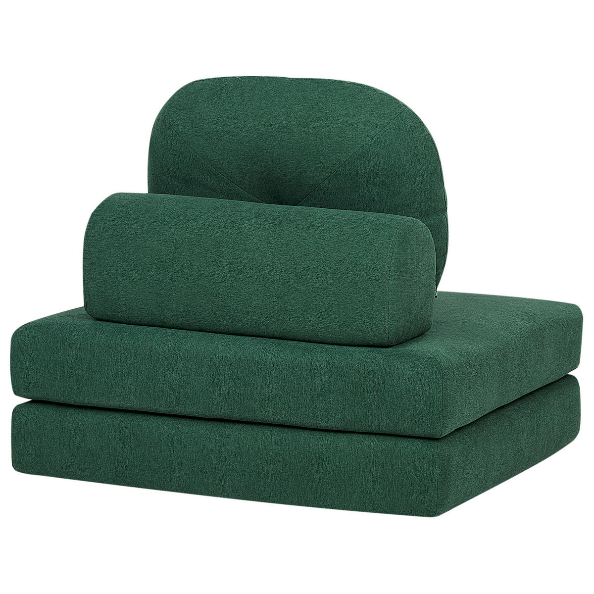 1-SITZER BODENSOFA Stoff dunkelgrün mit Schlaffunktion Olden - Grün, Textil (81/54/91cm) - Beliani