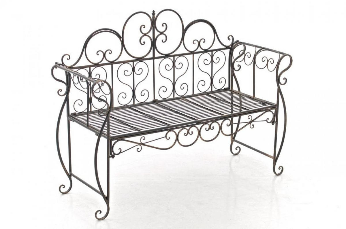 GARTENBANK 128/46 cm Metall Bronze - Bronzefarben, Metall (128/94/46cm) - CLP