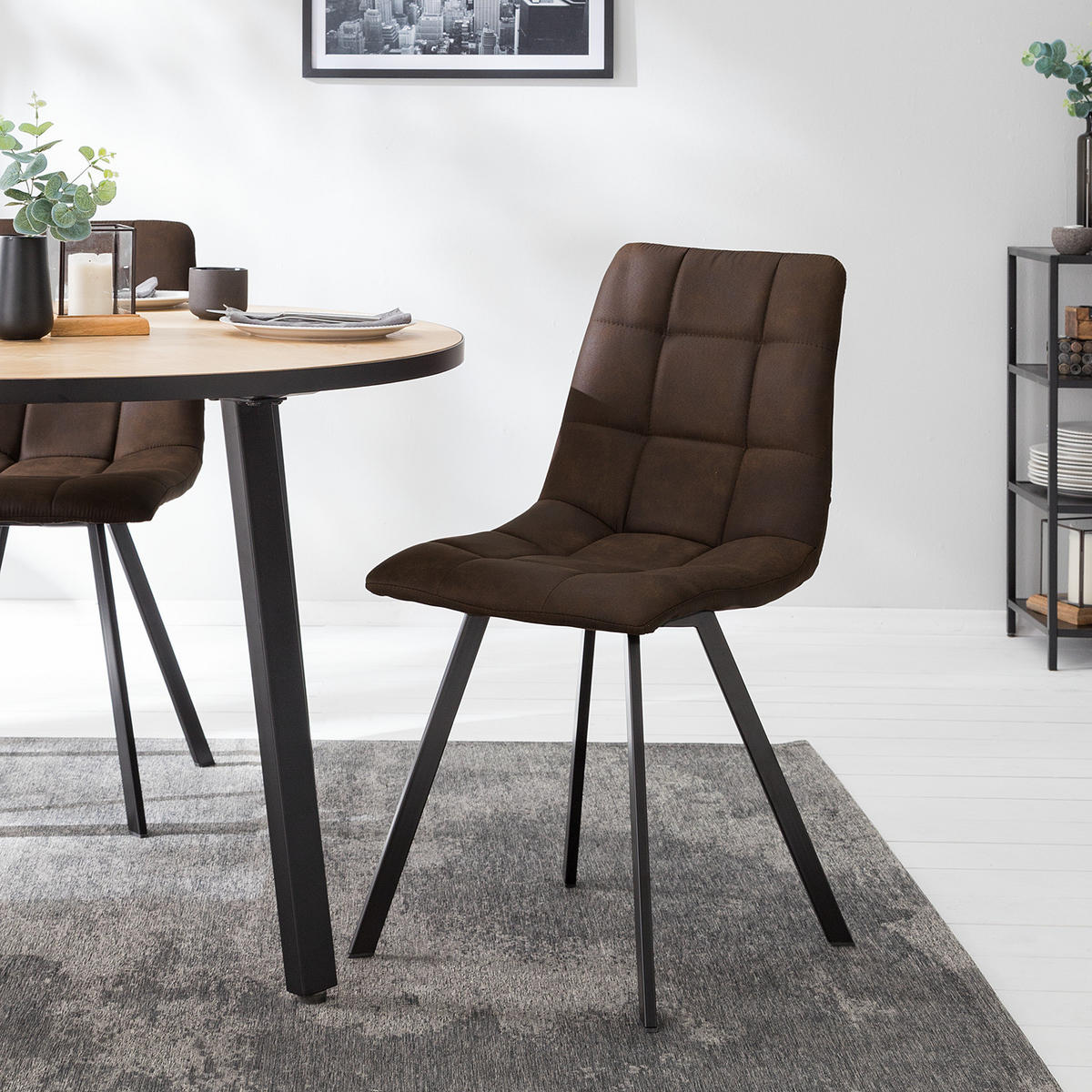 POLSTERSTUHL - Braun, Textil/Metall (44/86/57cm) - home24