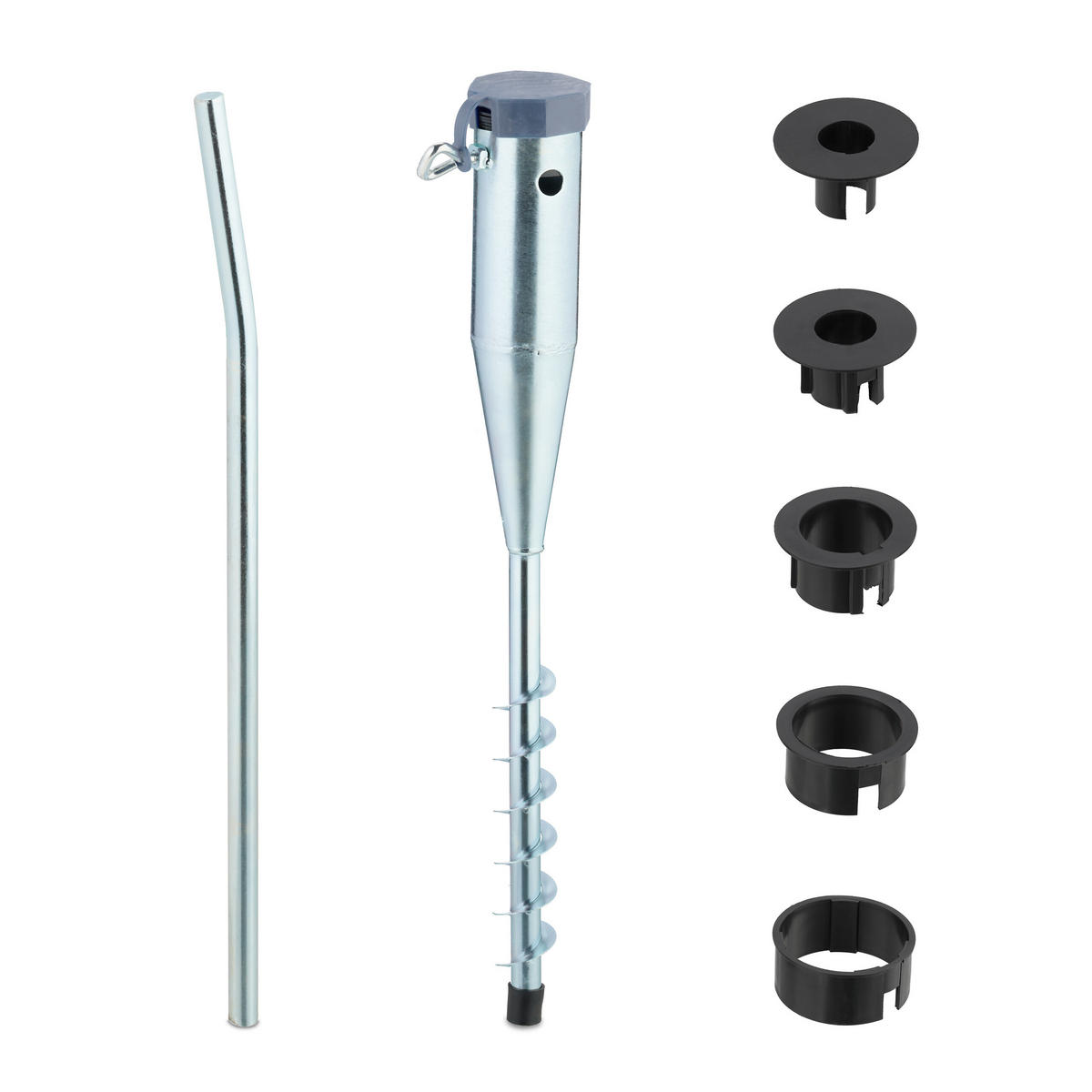 TALNA spona - srebrne barve/siva, kovina/umetna masa (7/56/10cm) - Relaxdays