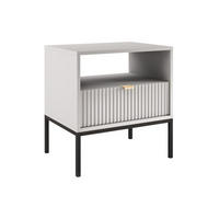 NACHTTISCH mit 1 Schublade & 1 Ablage - Grau - LIOUBA - Hellgrau, Holz (39/56/54cm) - Pascal Morabito