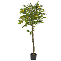 KUNSTPFLANZE im Blumentopf 156 cm Grün/Schwarz Lemon Tree - Schwarz/Grün, Kunststoff (156cm) - Beliani