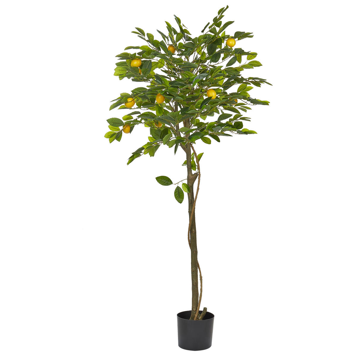 KUNSTPFLANZE im Blumentopf 156 cm Grün/Schwarz Lemon Tree - Schwarz/Grün, Kunststoff (156cm) - Beliani