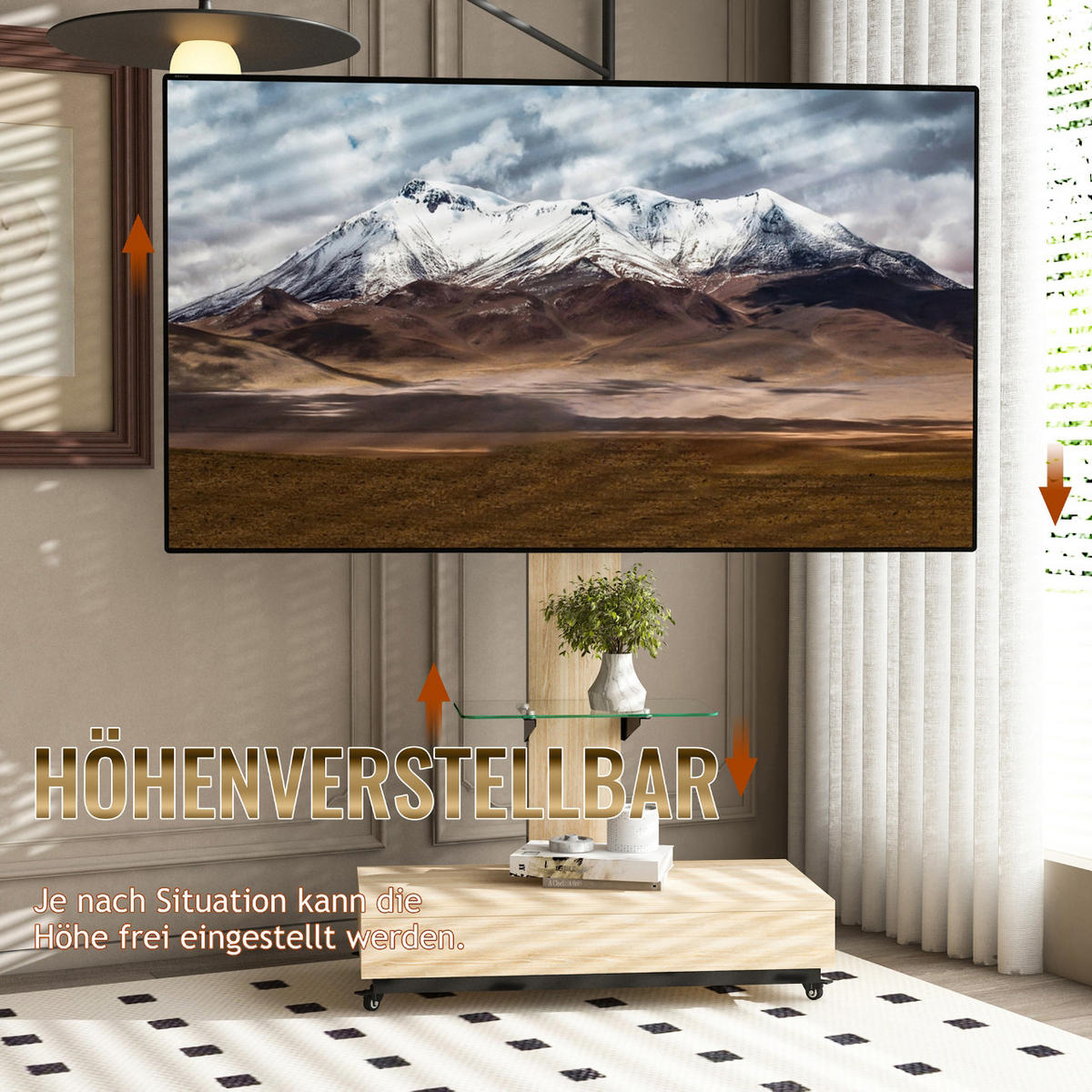TV-ELEMENT 180/40/125-174.3 cm Naturholz mit Naturholz - Naturfarben, Holz (80/174.3/40cm) - Oxeza