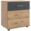NACHTKONSOLE Taiga Eiche Artisan / graphit 52 / 38 / 58cm - Graphitfarben/Eiche Artisan, Holz/Holzwerkstoff (52/58/38cm) - Wimex