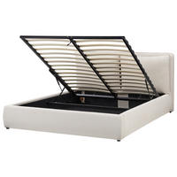 BETT mit Stauraum 160x200 cm Beige Bajonna - Beige, Textil (160/200cm) - Beliani