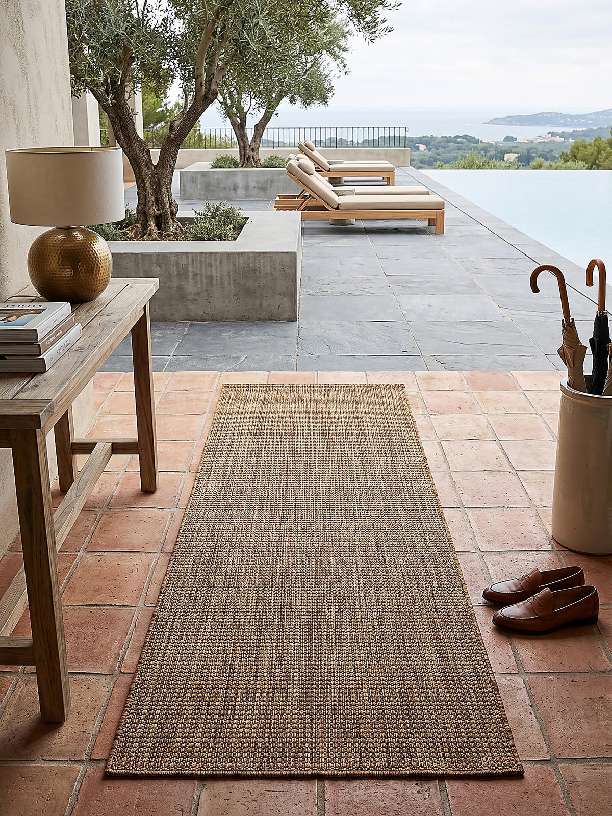 LÄUFER Outdoor, Fußbodenheizung-geeignet, VIGOLENO in Ockerbraun, 80 x 150 cm - Braun, Textil (80/150cm) - KADIMA DESIGN