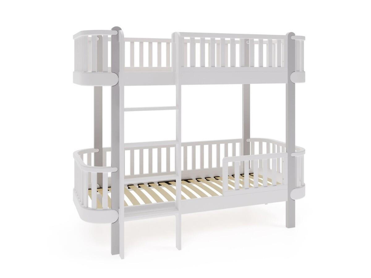ETAGENBETT ETUDE Weiß, Grau 87x195x162 cm - Weiß/Grau, Holz - FURNLUX