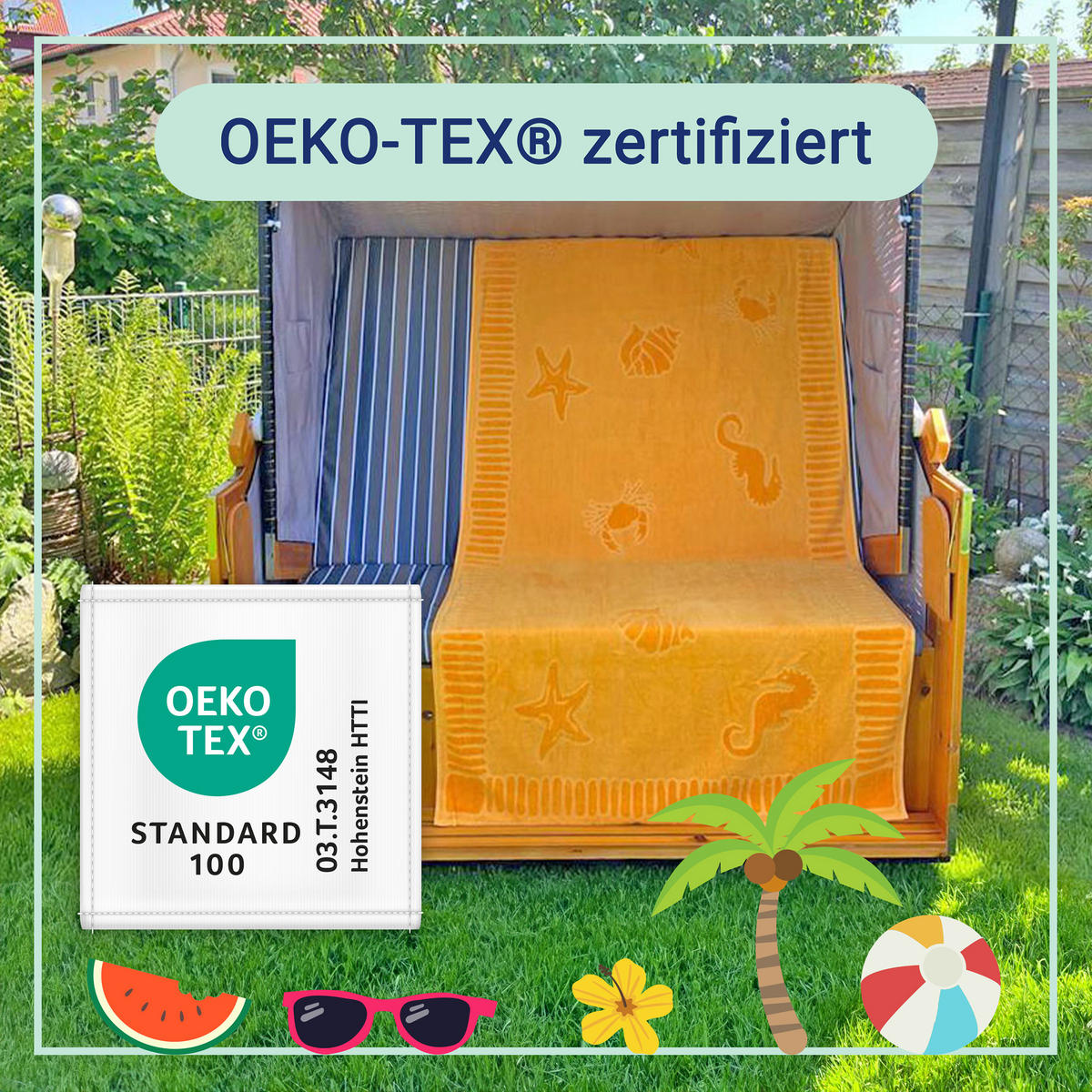 STRANDTUCH, 100x200 cm, 100% Baumwolle, Gelb - Gelb, Textil (100/200cm) - Zollner