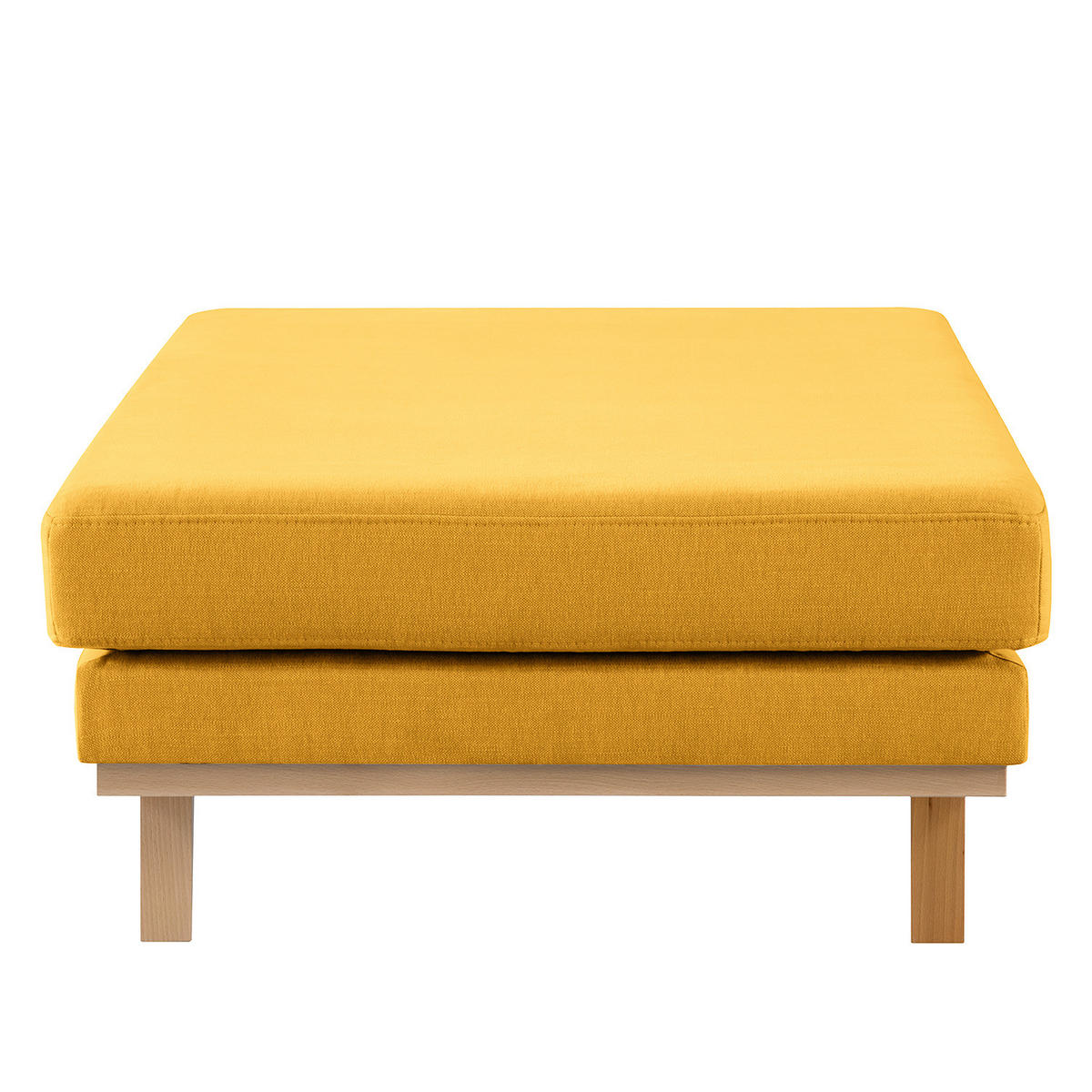 POLSTERHOCKER - Gelb/Buchefarben, Buchenholz/Textil (85/43/60cm) - home24