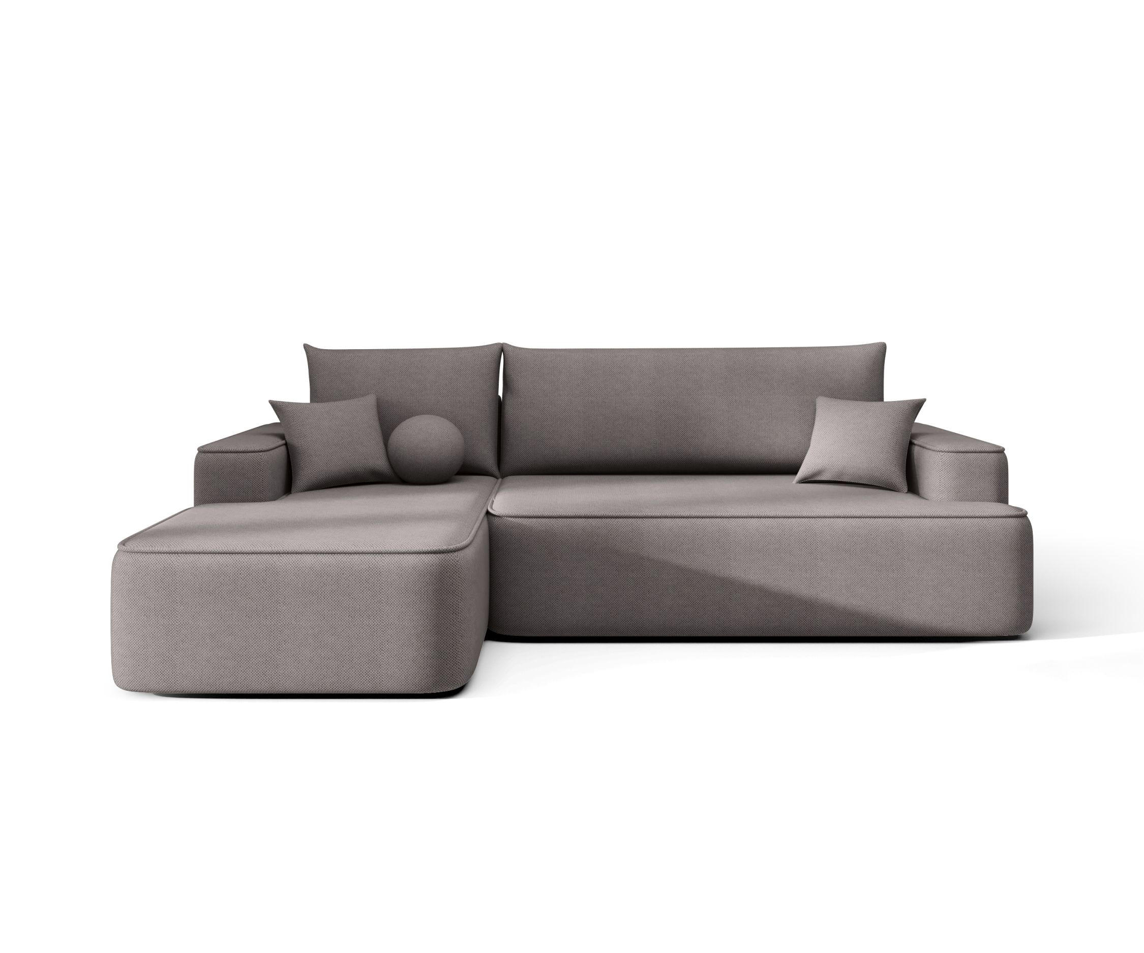 ECKSOFA mit Schlaffunktion FIGO Curio 83 Links - Grau, Textil (250/150cm) - Bedante