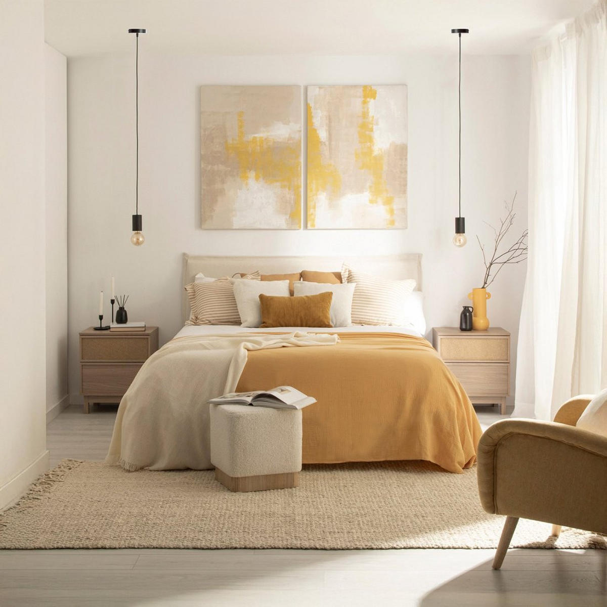 NACHTTISCH 2 SCHUBLADEN Bora Natürlich 48 cm x 55 cm - Naturfarben, Holzwerkstoff (48/55/39cm) - Klast Home