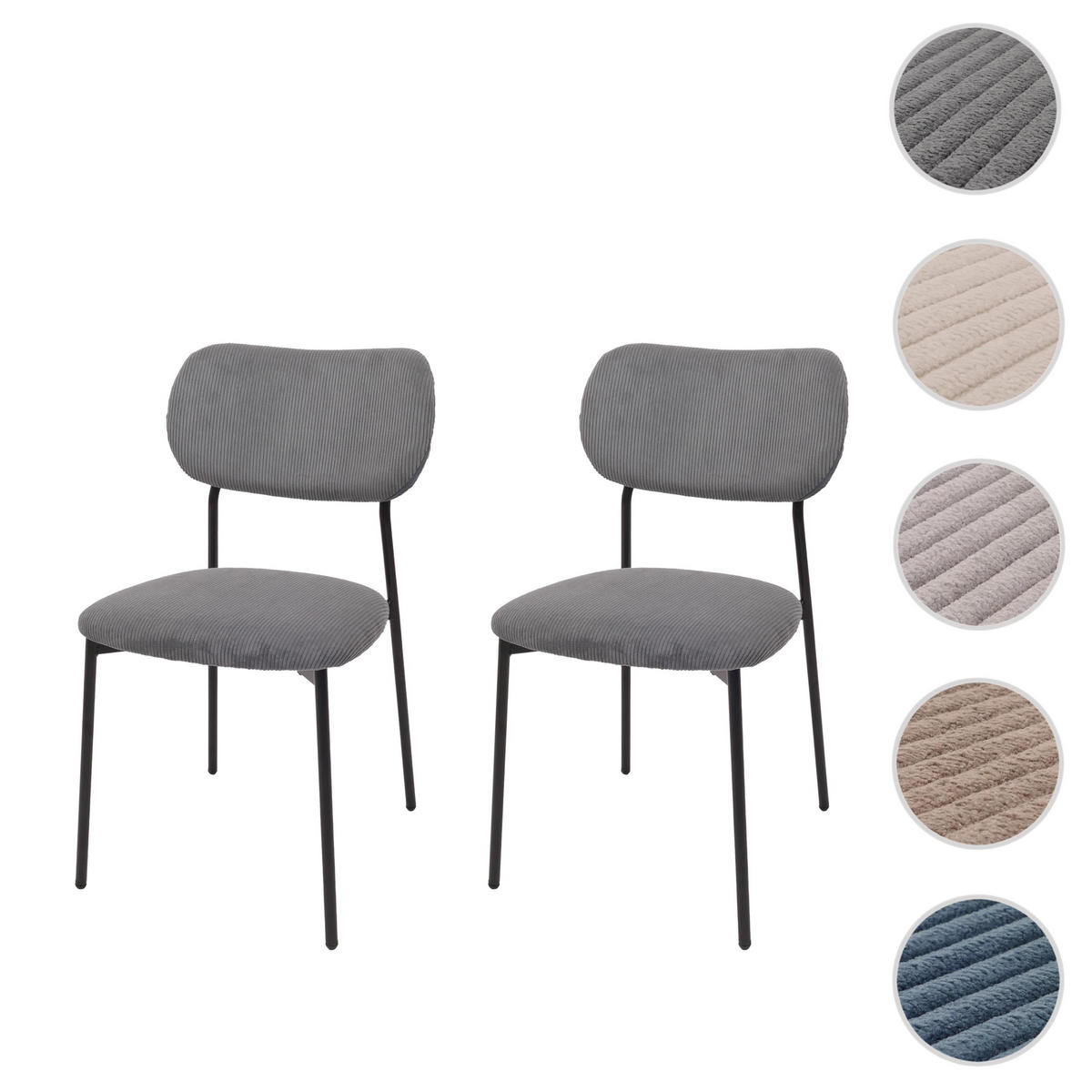 ESSZIMMERSTUHL Grau 2er-Set - Grau, Textil (44/83/52cm) - MCW