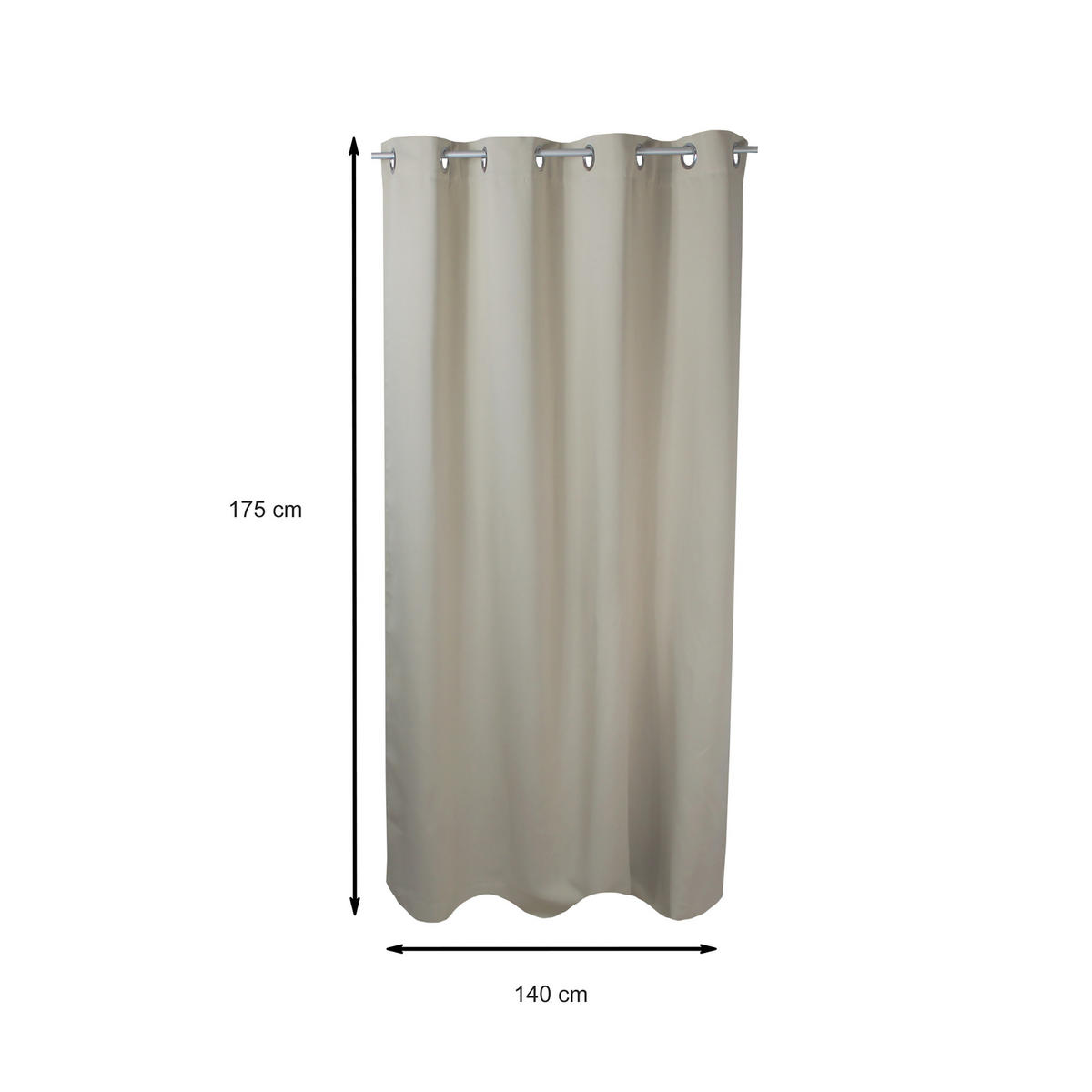 VERDUNKELUNGSVORHANG Ösen 140/175 cm Beige Sand - Sandfarben, Textil (140/175cm) - TiborTex