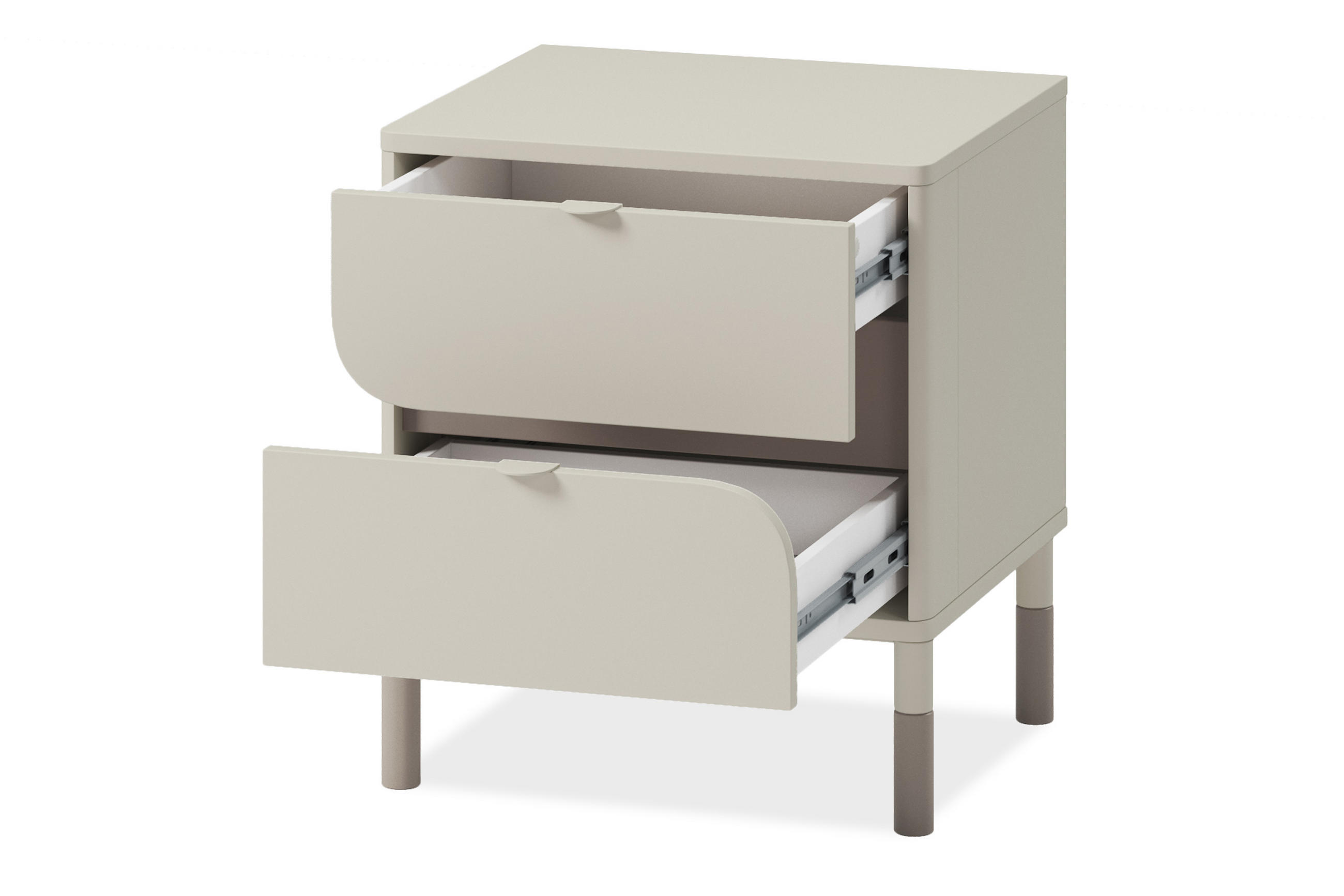 NACHTTISCH CATTA mit Schubladen, cremefarben - Creme, Holz (46/52/40cm) - KONSIMO®