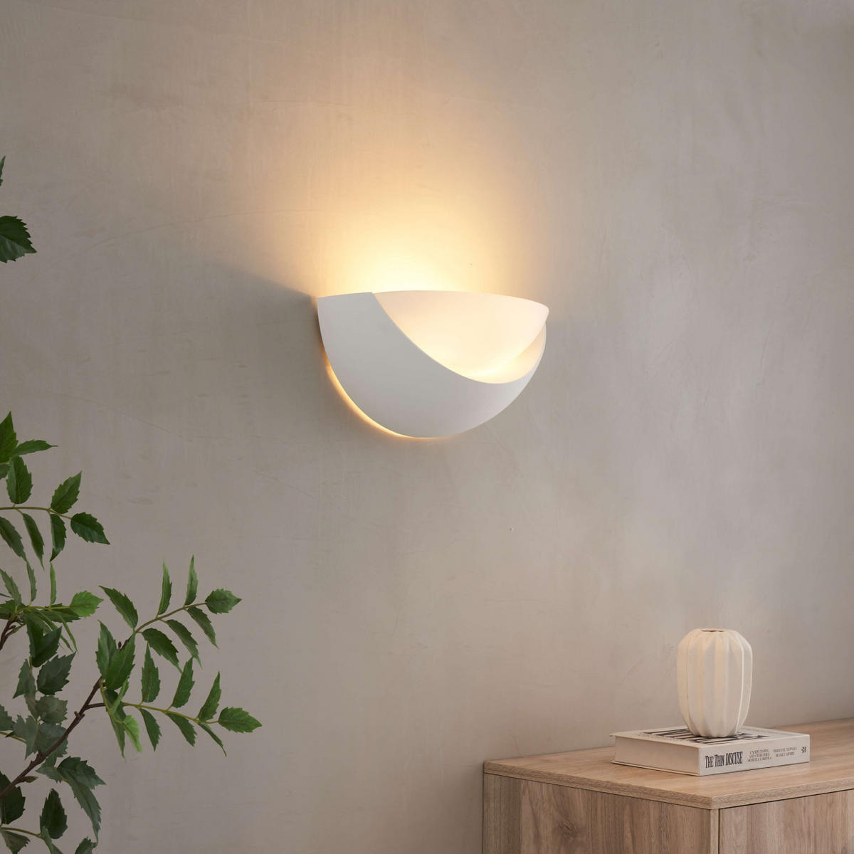 WANDLEUCHTE Gillian, Weiß, 34cm - Weiß, Glas (17/17/34cm) - KOSILUM