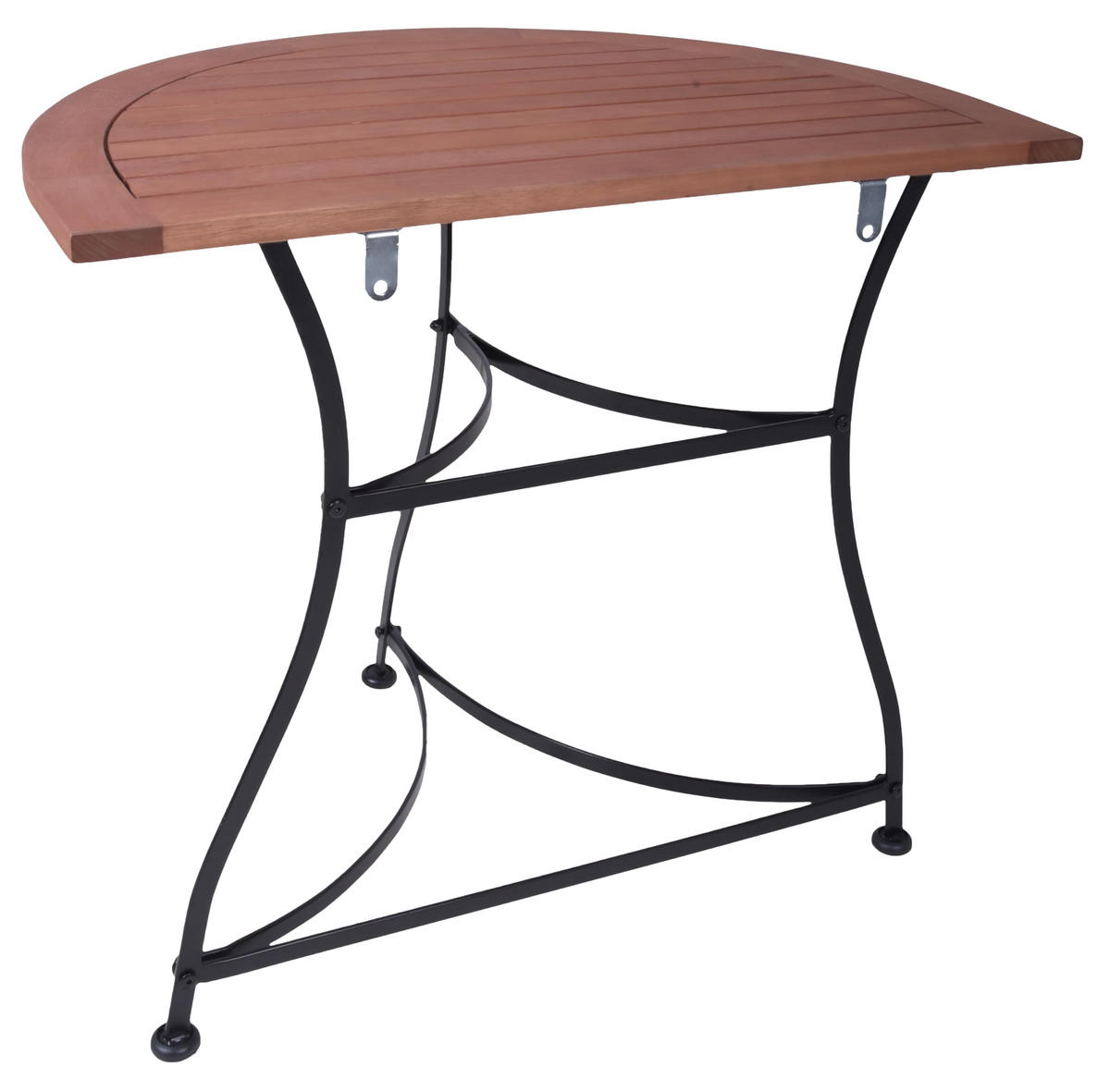 BALKONTISCH Einar halbrund Gartentisch - Braun, Holz (54/85/74cm) - DELUKE