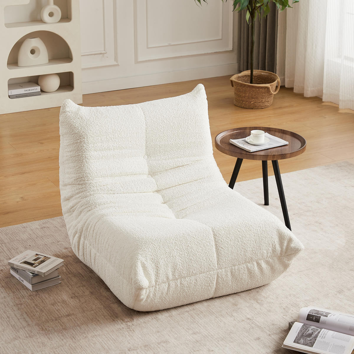 SITZSACK Chenille Beige - Beige, Textil (94/71/101cm) - WISHDOR