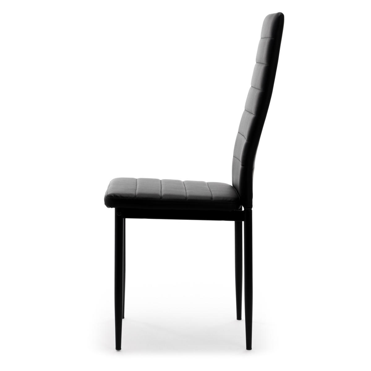 STUHL Set FADO 4x aus Ökoleder - schwarz - Schwarz, Leder/Metall (45/99/50cm) - NEW HOME